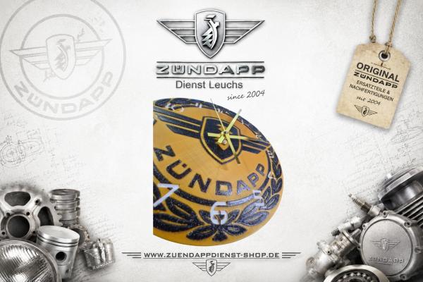 Zündapp Wanduhr 250 mm – 3D-​Druck aus PETG mit Quarz-​Uhrwerk Gold mit Glitzer-Schwarz